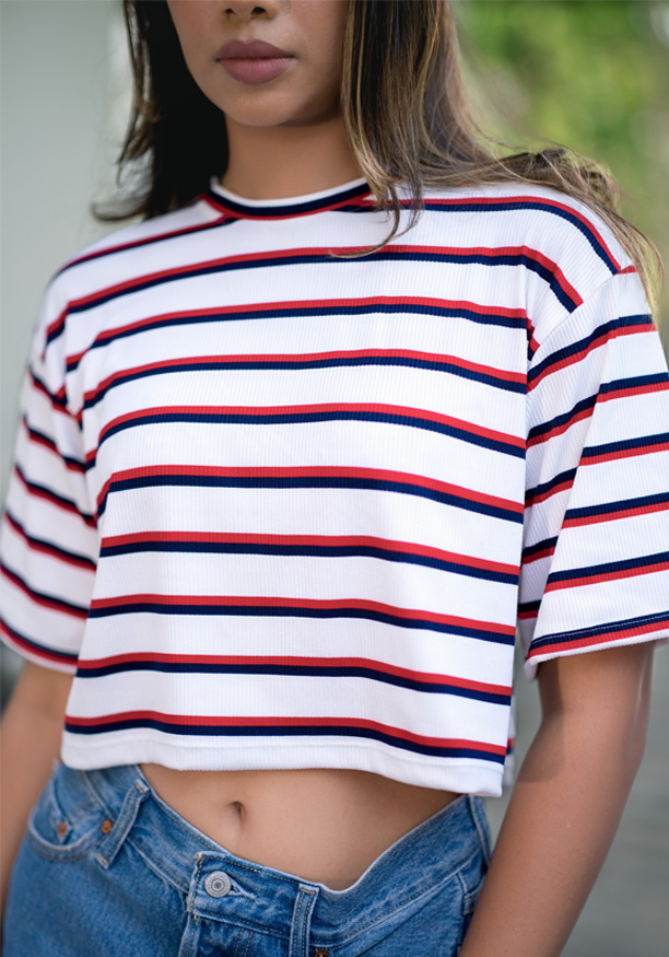 MIA RELAXED STRIPE T SHIRT 